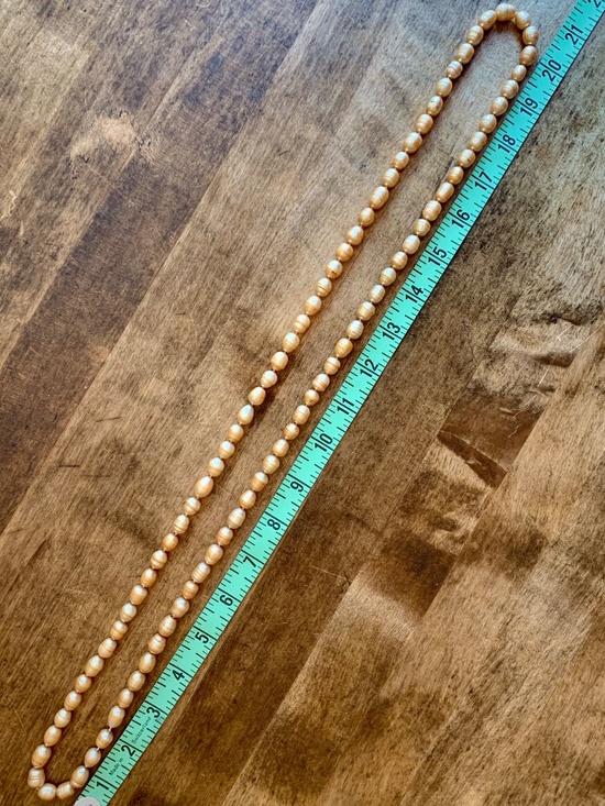 Akoya Freshwater Pink Apricot Baroque Pearls, 9-9.5mm Vintage 40” Baroque Freshwater Pearl Necklace Apricot Gold 9mm Opera Length